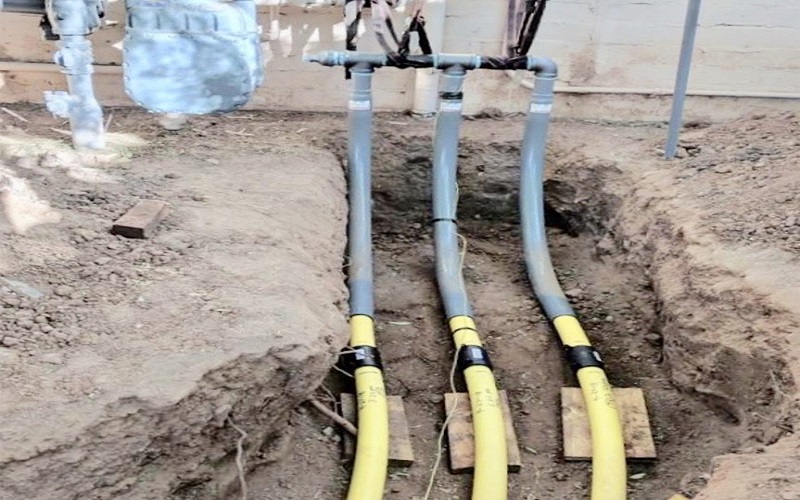 Natural gas line installation
